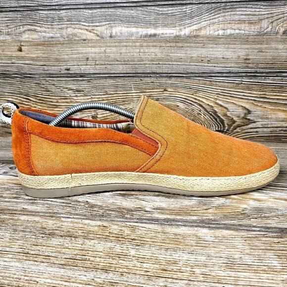 Geox Respira Burnt Orange Suede/Canvas Slip-Ons W/ Rope Midsoles Men\'s Size 9 main image 6